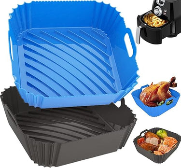 Pipiruew - Molde de silicona para freidora de aire de 22 cm, para freidora de aire, apta para 6-8 QT